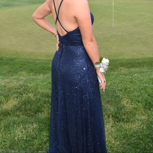 Navy Prom Dress (worn once) - Picture 4 of 7